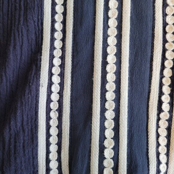 Tory Burch Navy White Tunic with Gold Accents Size 4 - Picture 9 of 12